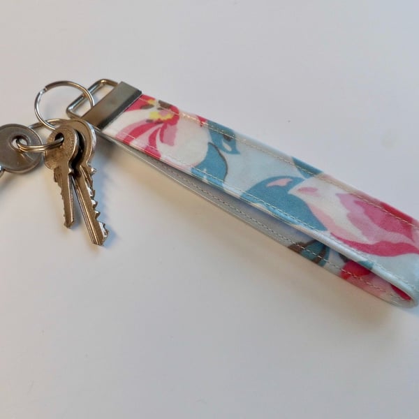 Key ring keyring wrist strap fob Kidston oilcloth fabric slight second 
