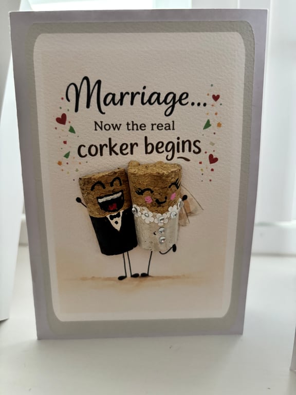 Funny Cork Frame Gift Handmade 4x6 Frame Unique Gift Idea  Wedding, Friends