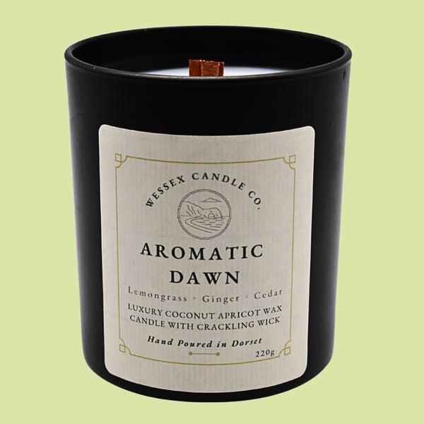 Lemongrass & Ginger Candle - Aromatic Dawn - Wooden Wick