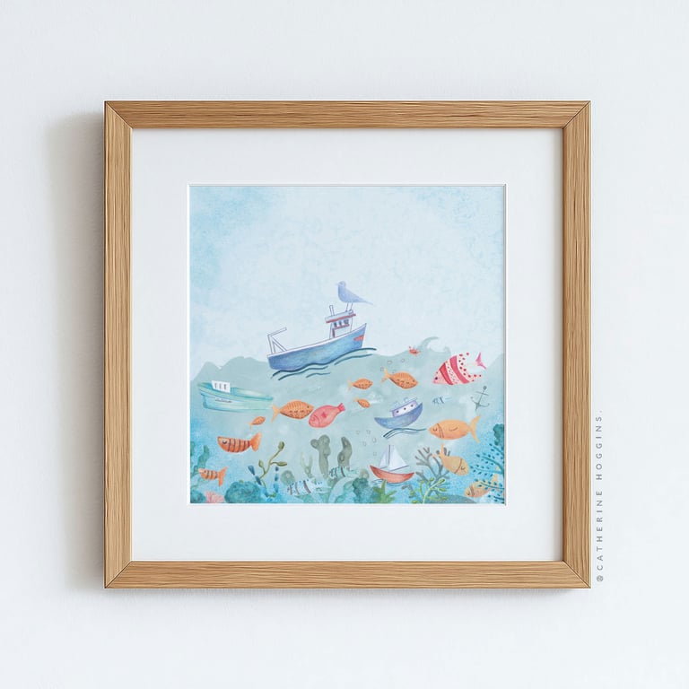 Coastal Collection - Fishing Boat - Nursery Wall Art - Giclee Print