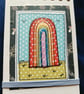Quirky art A6 reporters notebooks hand decorated with original rainbow art