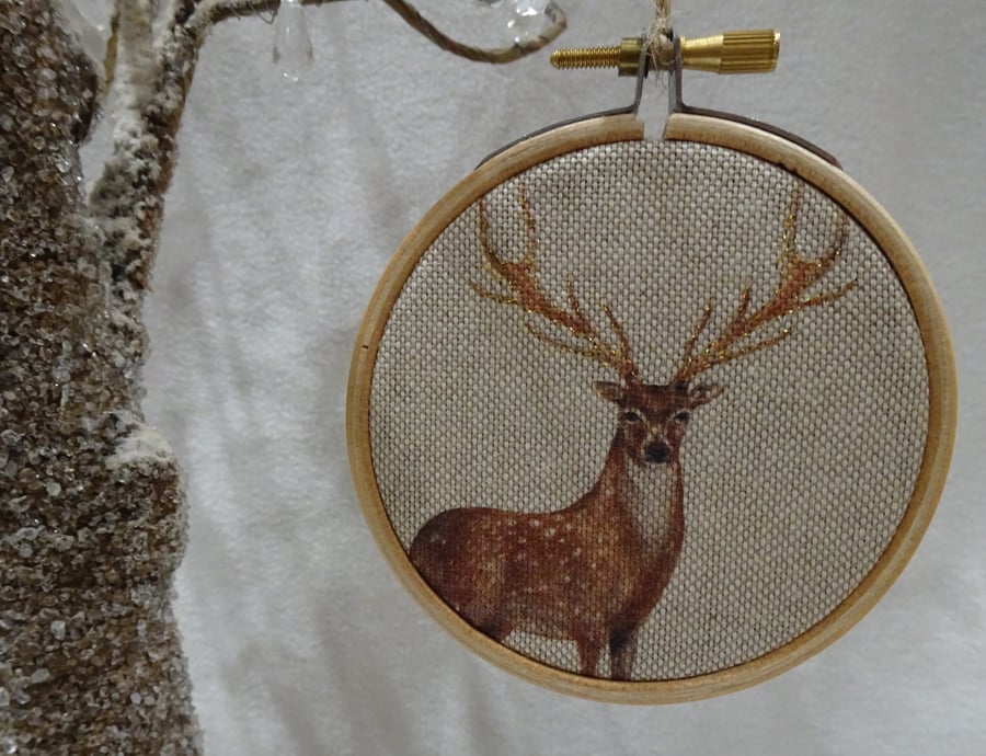 Stag Hanging Christmas Decoration