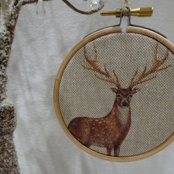 Stag Hanging Christmas Decoration