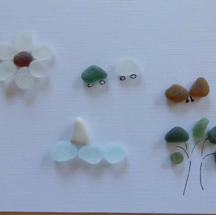 Sea Glass Craft Kit Make your own cards Folksy