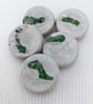 Summer Seconds Little Green Island Textile and Concrete Round 50mm Brooches - Image 7
