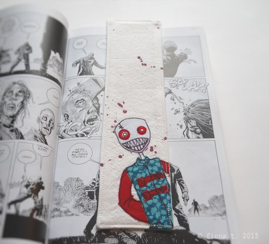 freemotion embroidered zombie bookmark