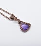 Faceted Amethyst and Copper Wire Wrapped Pendant - Image 8