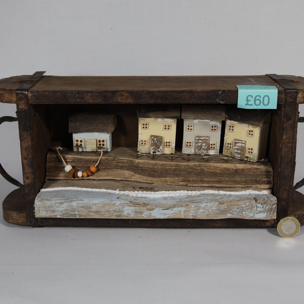 Handmade Original Driftwood House Sculpture