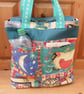 Folk Art Padded Tote Bag - lined with zipper - Image 2