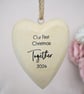 Our First Christmas Together 2026 Wooden Heart Christmas Ornament Couple Keepsak