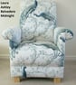 Laura Ashley Belvedere Midnight Blue Fabric Adult Chair Armchair Peacocks Navy - Image 2