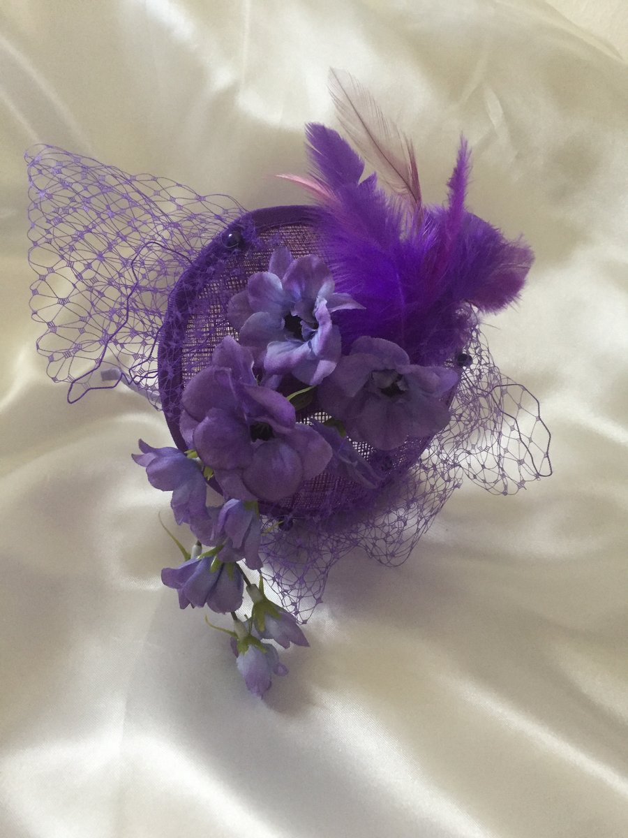 Gisselle - Lilac & Purple Flower Fascinator 