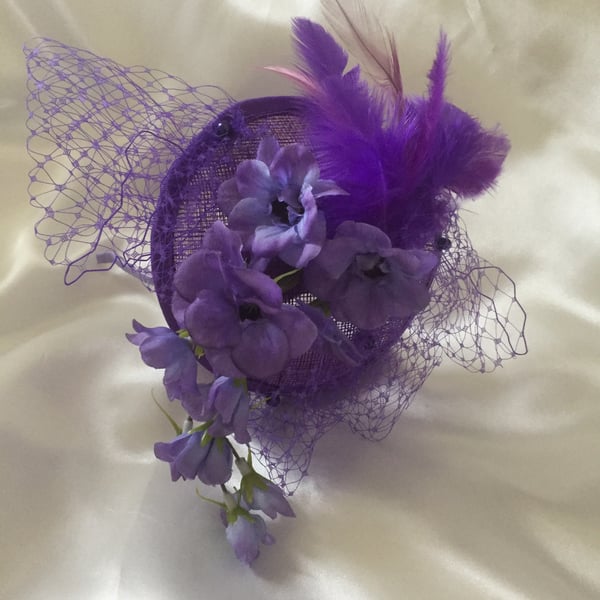 Gisselle - Lilac & Purple Flower Fascinator 