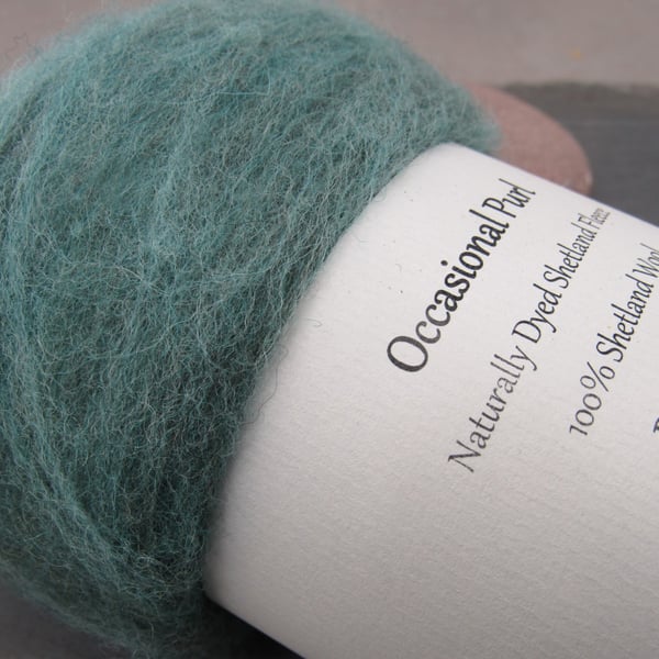 50g Pale Aqua Blue Naturally Dyed Shetland Wool Batt