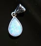 14mmx10mm Subtle Sky BLue Lightening Ridge Opal Doublet Pendant