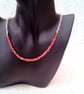 Necklace and Earrings Set with Red Pink and Clear Crystals, Crystal Jewellery   - Image 7
