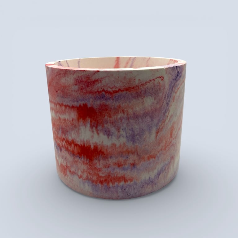 Lilac and Raspberry Swirl Plant Pot  - Large Marbled Pot Holder