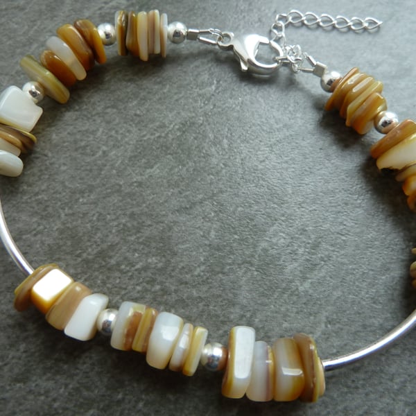 sterling silver shell bracelet