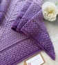 Ladies Triangle Scarf - Crochet Ladies Shawl - Ladies Wrap - Lilac and Purple - Image 4