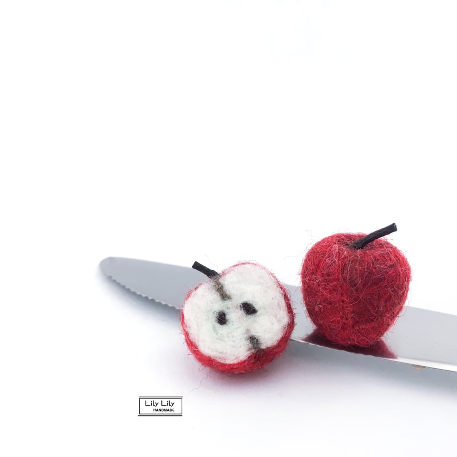 SOLD Miniature red apples needle felted by Lily Lily Handmade