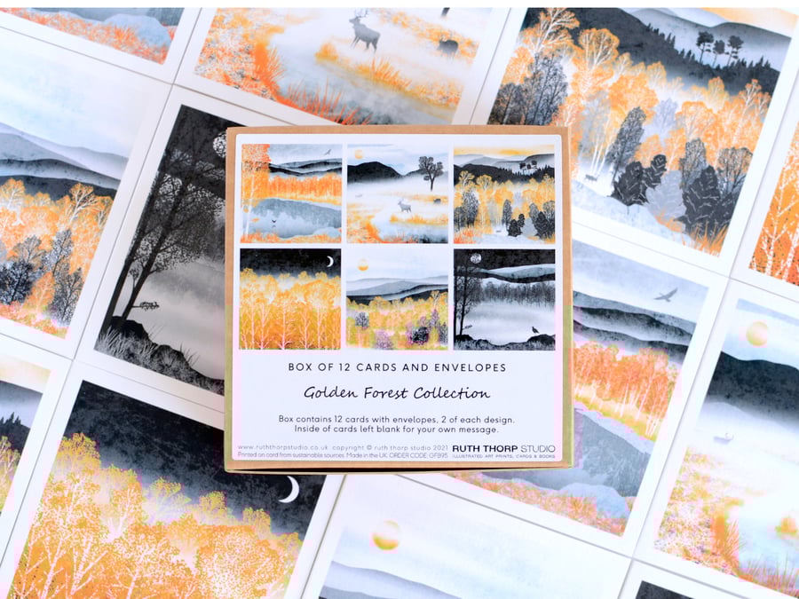 Golden Forest Collection - Box of 12 Small Cards