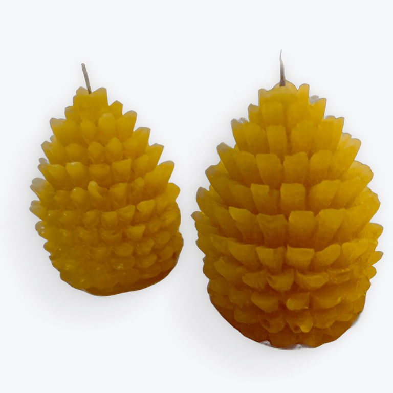 Beeswax Organic Pine Cone Shaped Candle (pair)