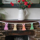 Needle felted Easter bunny bunting