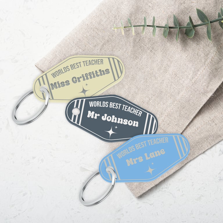 Best Teacher Ever Star Design Keyring, Teacher Appreciation Gift, Small Gift