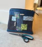 Patchwork zip pouch bag - reclaimed materials, liberty floral