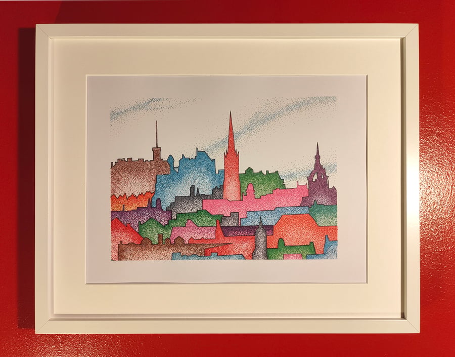'Auld Reekie' A3 Print of Edinburgh's Old Town - Folksy