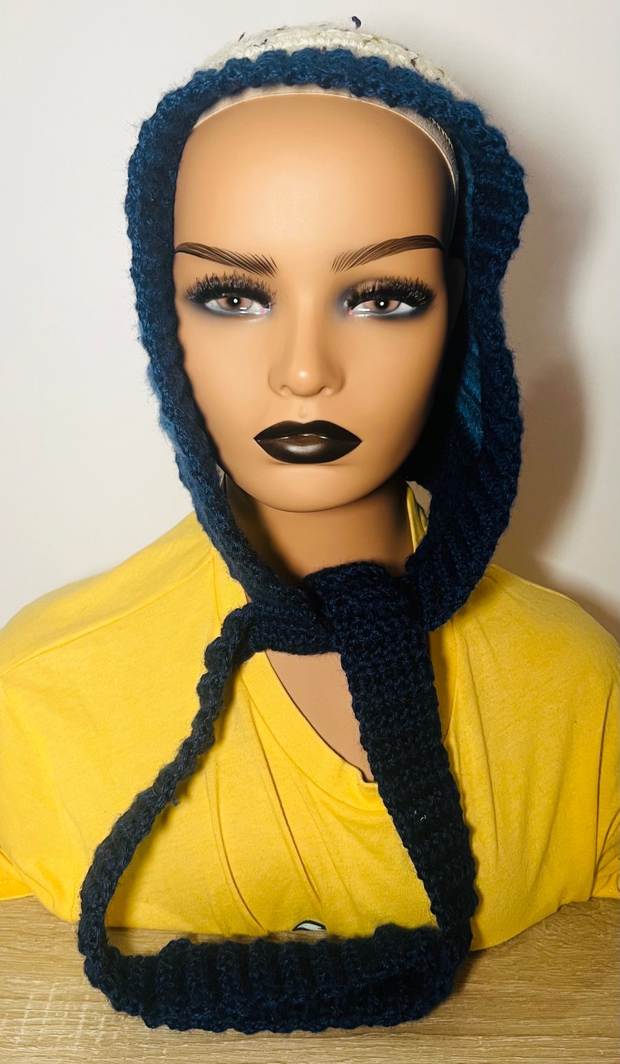 Crochet hooded scarf balaclava 