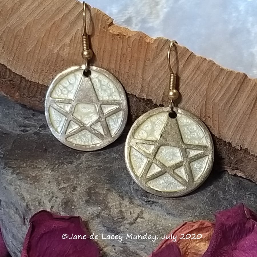 Bronze Pentagram Earrings