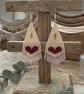 Boho Heart Beaded Fringe Earrings, glass beaded dangle earrings, gift for her - Image 2