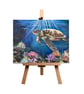 Guardian of the Ocean Light – Original Mixed-Media Turtle Painting - Image 3