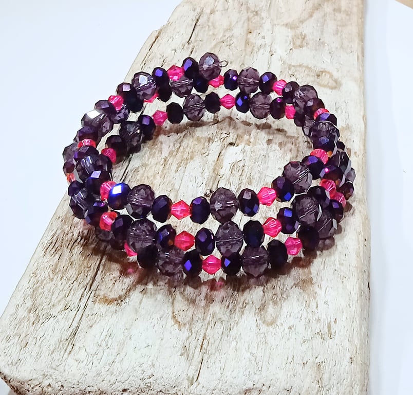 Crystal Bead Wrap Bracelet - UK Free Post