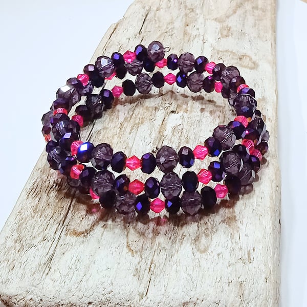 Crystal Bead Wrap Bracelet - UK Free Post