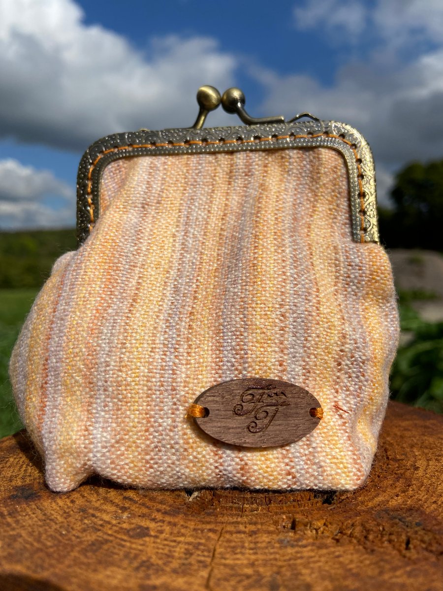 Hand Painted & Woven Somerset Sunsets Cashmere Fully Lined Clasp Purse