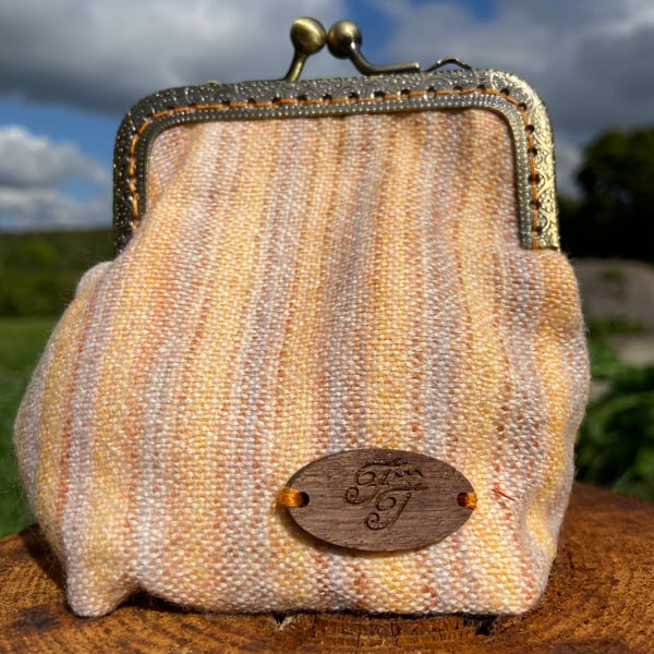 Hand Painted & Woven Somerset Sunsets Cashmere Fully Lined Clasp Purse
