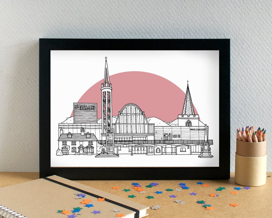 St Albans Skyline Art Print