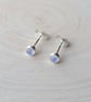 3mm Moonstone Recycled Sterling Silver Stud Earrings