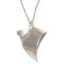 Unique Sterling Silver Handmade Pendant, Sculptural Triangle Design - Image 1