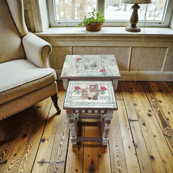 Symphony Decoupaged Nest of Tables