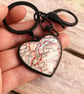 Long Distance Relationship Heart Two Maps Keyring Gift for Couple - Image 1