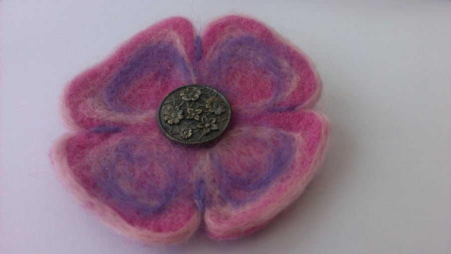 Pink & Lilac Vintage Button Corsage