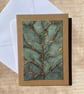 Hand-Painted Gold Tree Greeting Card – Watercolour Forest Scene with Gold Relief