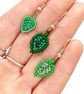Little leaf beaded earrings