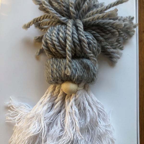 Gilbert the Festive Hanging Gnome with grey hat