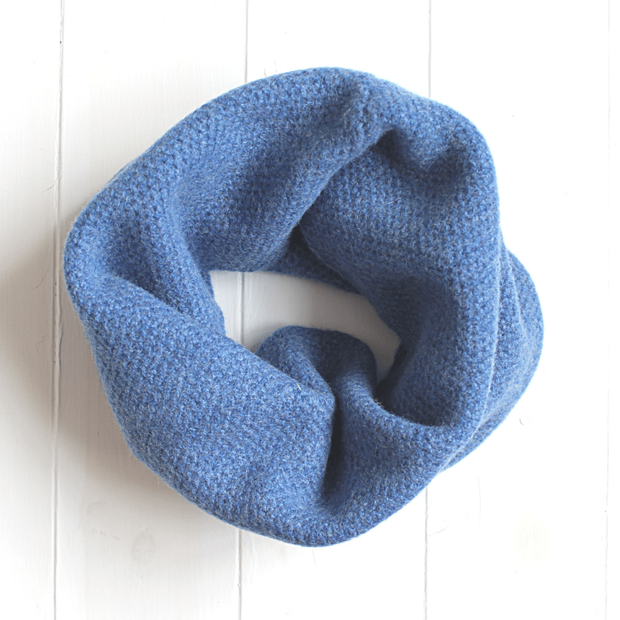 SECONDS SUNDAY Honeycomb knitted cowl - jeans blue