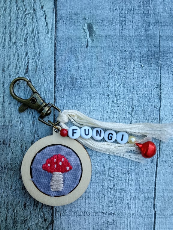 Mushroom Keyring or Bag Charm