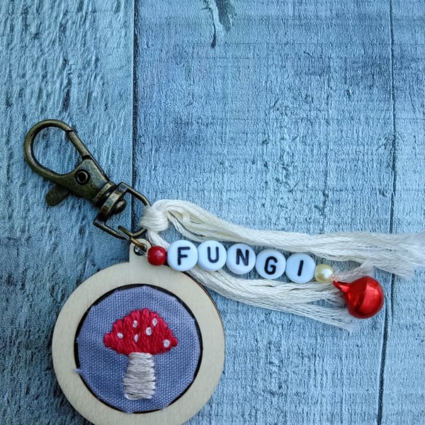 Mushroom Keyring or Bag Charm